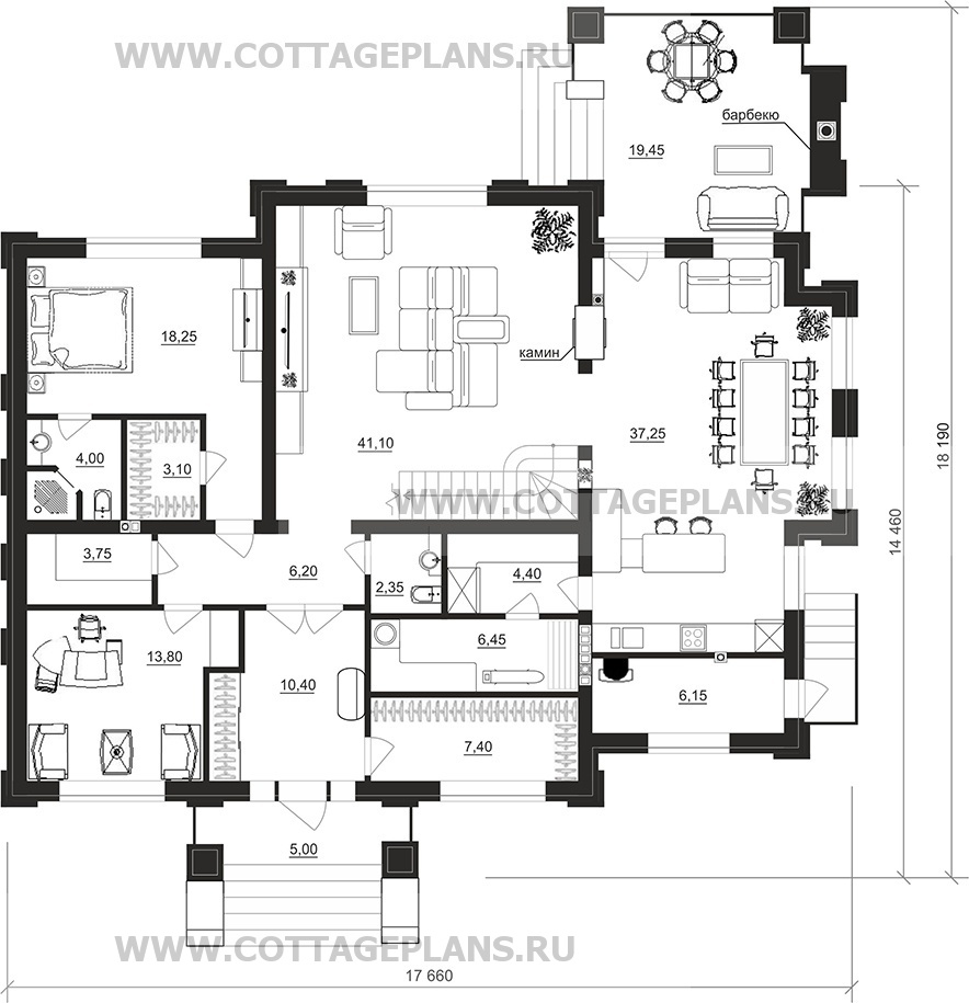 Поэтажные планы проект дома 102-73 общ. площадь 273,75 м2