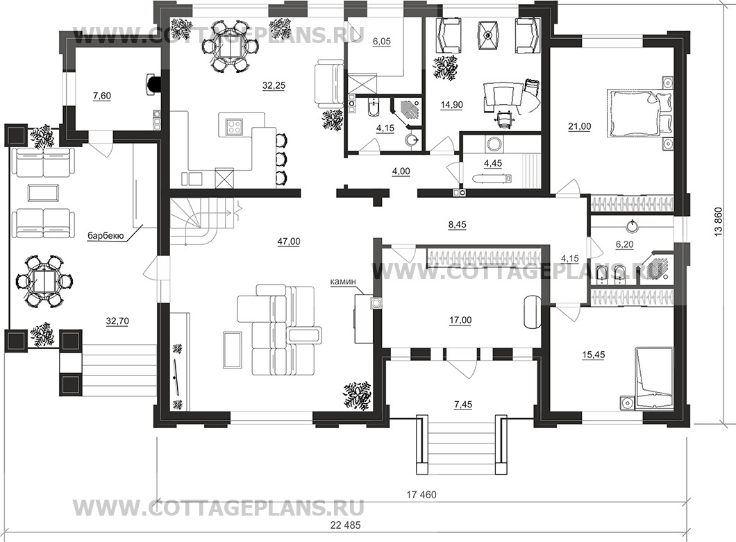 Поэтажные планы проект дома 206-02 общ. площадь 325,45 м2