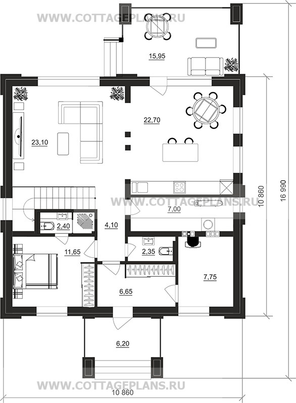 Поэтажные планы проект дома 206-47 общ. площадь 174,30м2