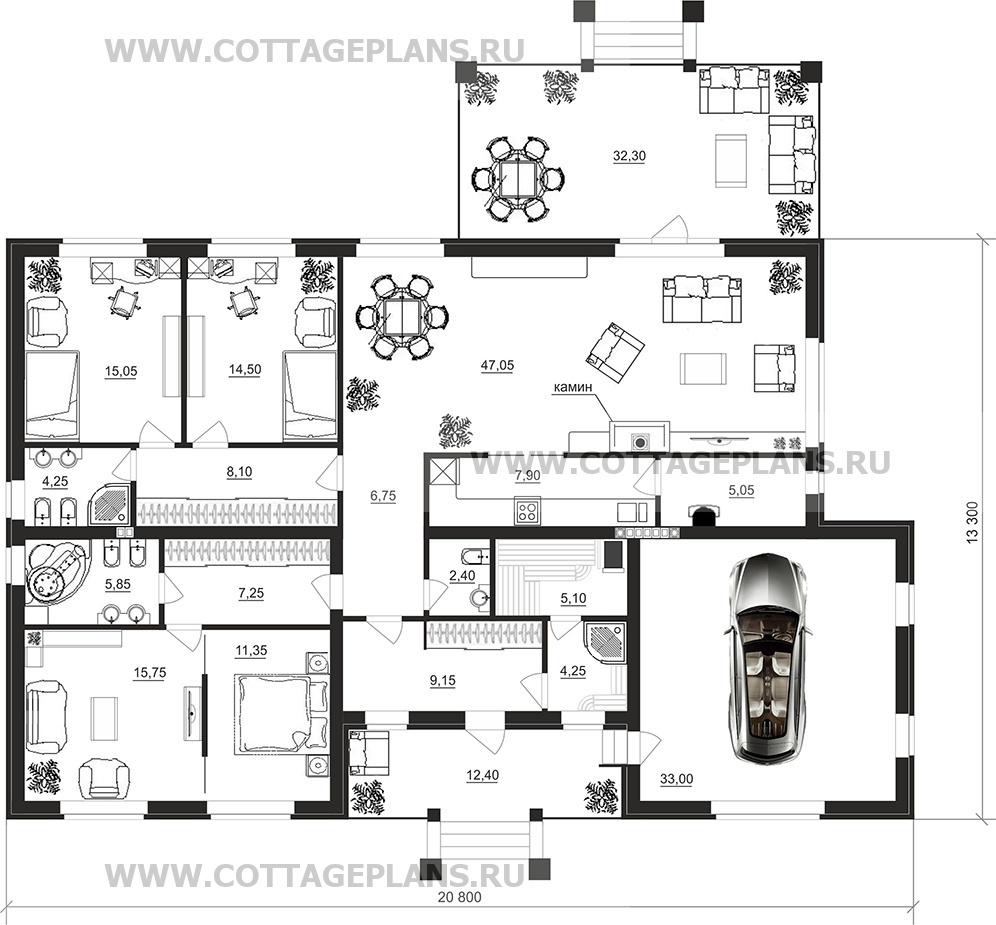 Поэтажные планы проект дома 88-07 общ. площадь 202,70 м2