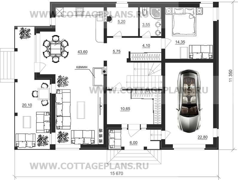 Поэтажные планы проект дома 88-61 общ. площадь 305,65 м2