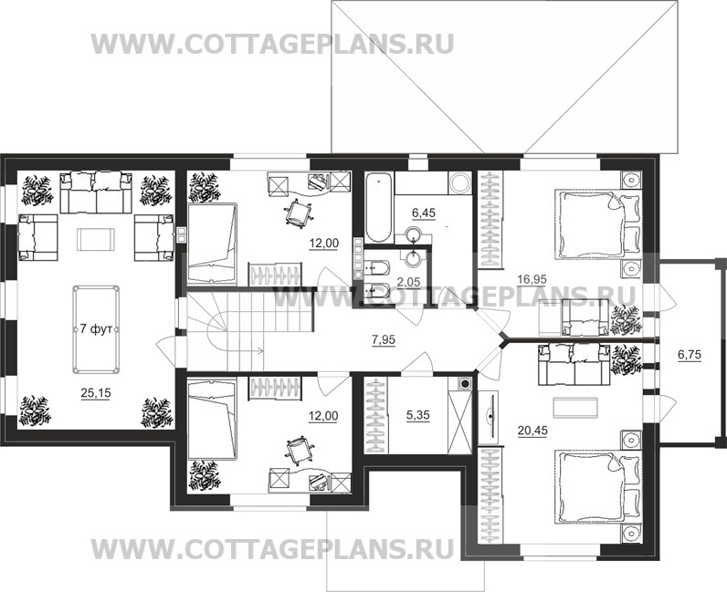 Поэтажные планы проект дома 89-33 общ. площадь 226,25 м2