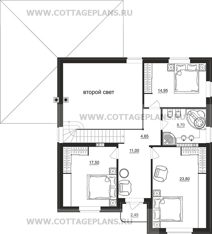 Поэтажные планы проект дома 76-15 общ. площадь 268,70 м2