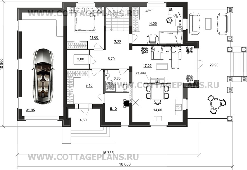 Поэтажные планы проект дома 98-19 общ. площадь 279,20 м2