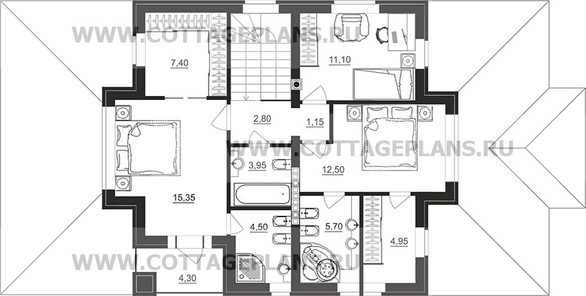 Поэтажные планы проект дома 71-83 общ. площадь 240,25 м2