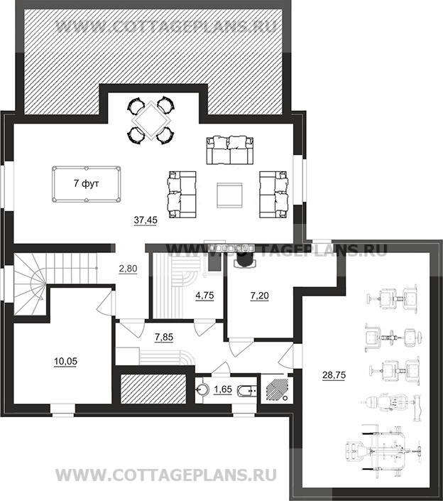 Поэтажные планы проект дома 71-59 общ. площадь 270,95м2