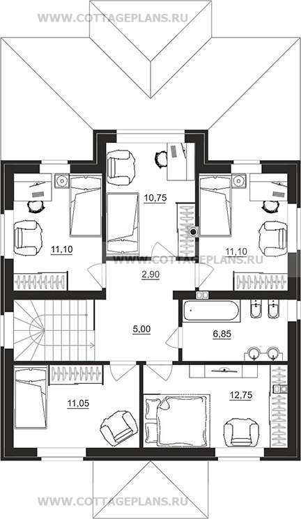 Поэтажные планы проект дома 29-56 общ. площадь 141,30 м2