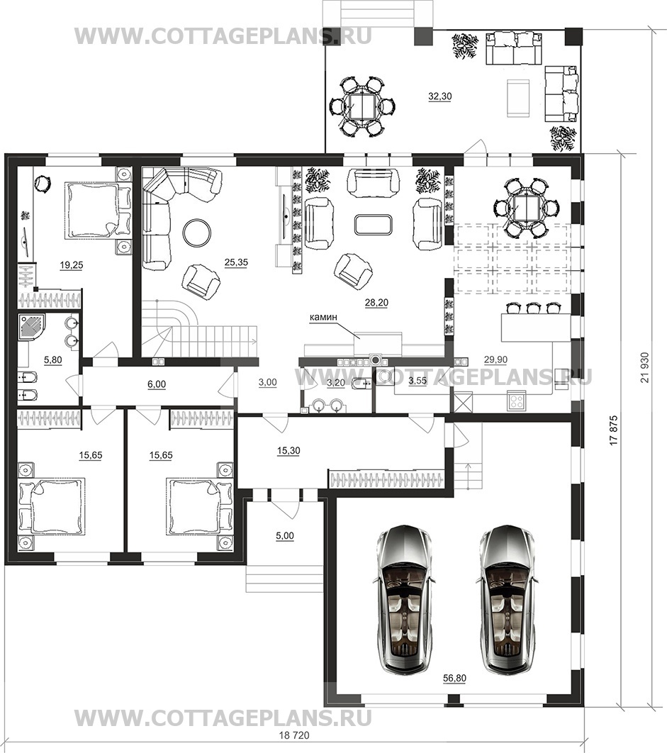 Поэтажные планы проект дома 96-92 общ. площадь 475,80 м2