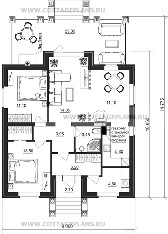 Поэтажные планы проект дома 07-40 общ. площадь 73,15 м2