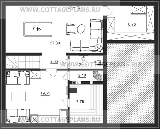 Поэтажные планы проект дома 87-63 общ. площадь 213,65 м2