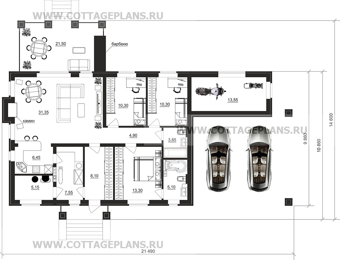 Поэтажные планы проект дома 902-39 общ. площадь 119,90м2