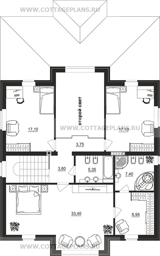 Поэтажные планы проект дома 97-29 общ. площадь 206,90 м2