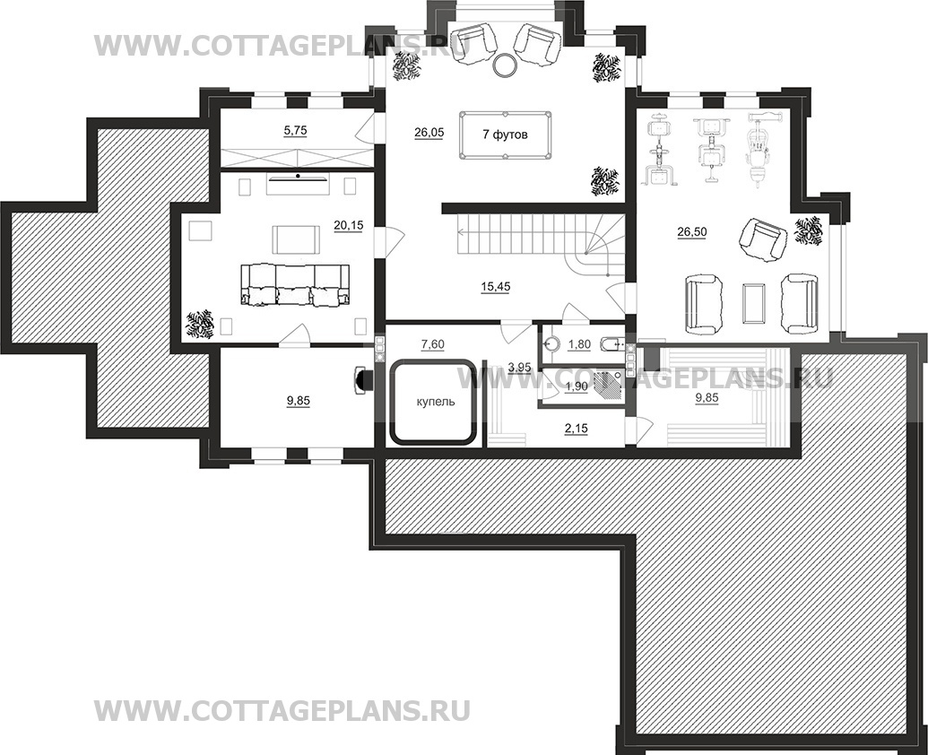 Поэтажные планы проект дома 203-26 общ. площадь 451,25 м2