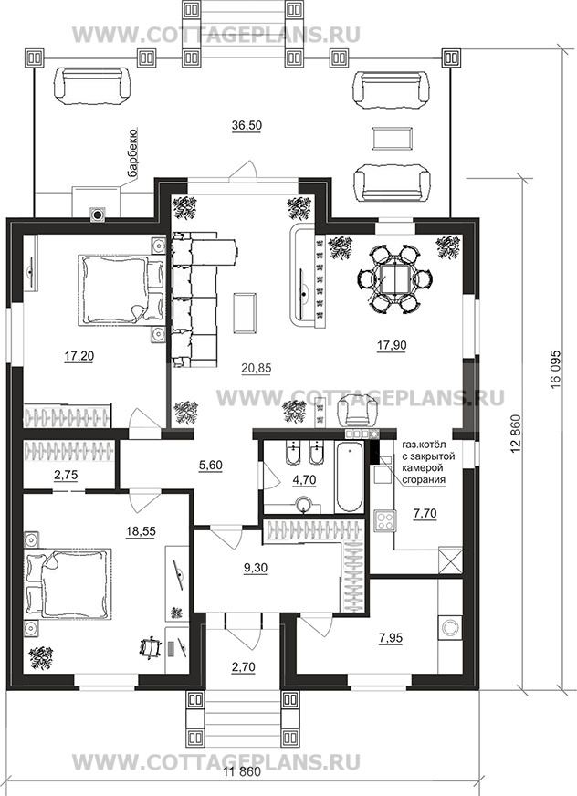 Поэтажные планы проект дома 07-42 общ. площадь 112,55 м2