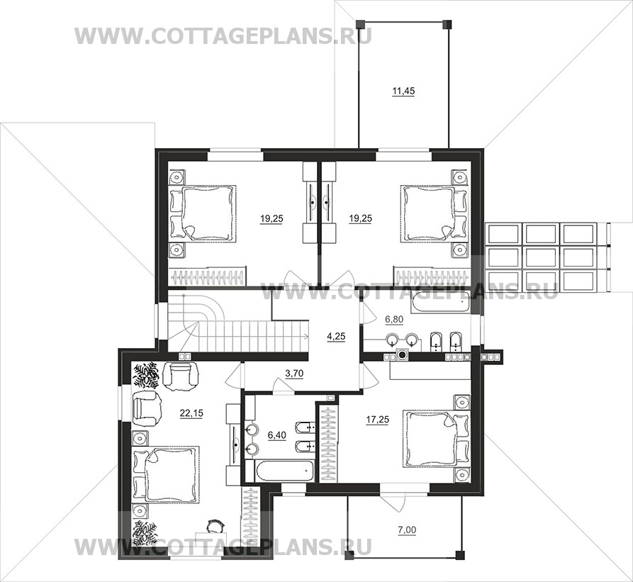 Поэтажные планы проект дома 93-31 общ. площадь 467,00 м2