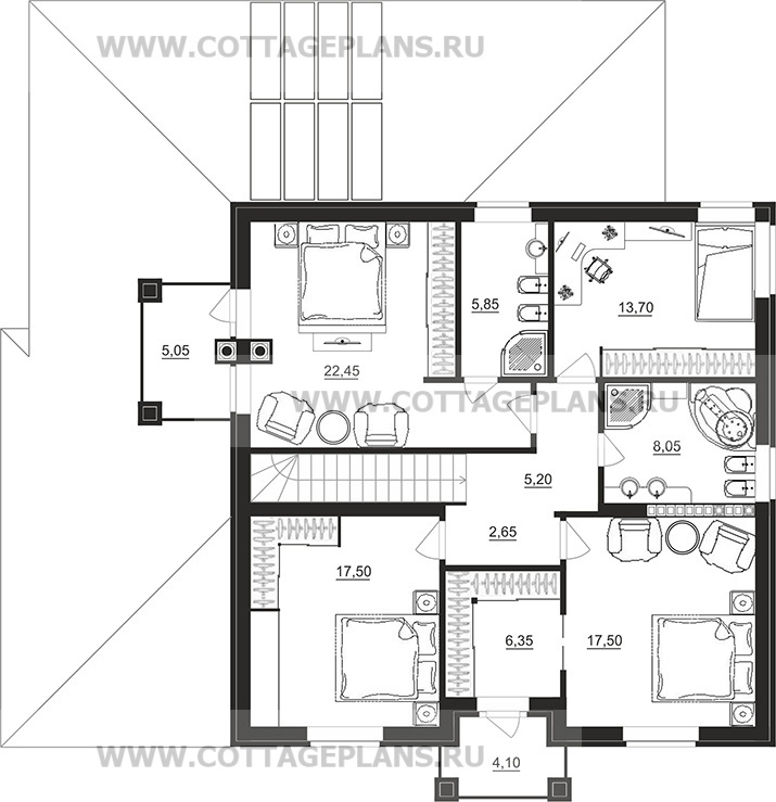 Поэтажные планы проект дома 76-24 общ. площадь 352,15 м2