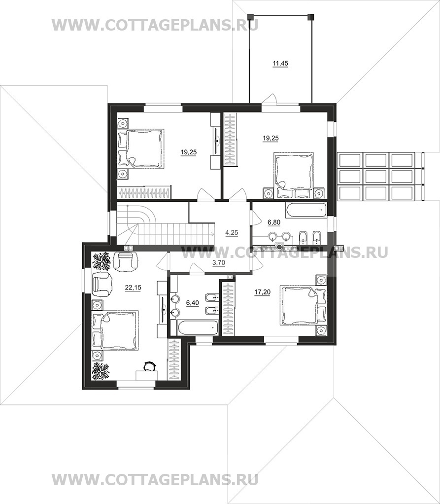 Поэтажные планы проект дома 96-09 общ. площадь 495,05 м2
