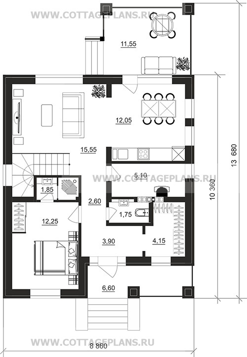 Поэтажные планы проект дома 106-65 общ. площадь 117,20м2
