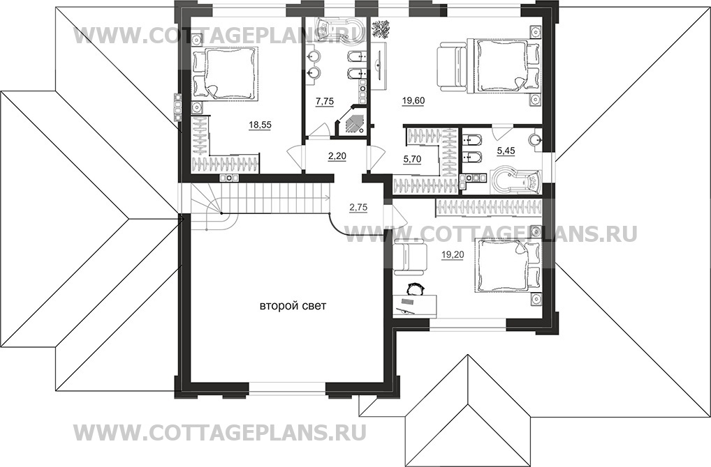 Поэтажные планы проект дома 205-12 общ. площадь 356,15 м2