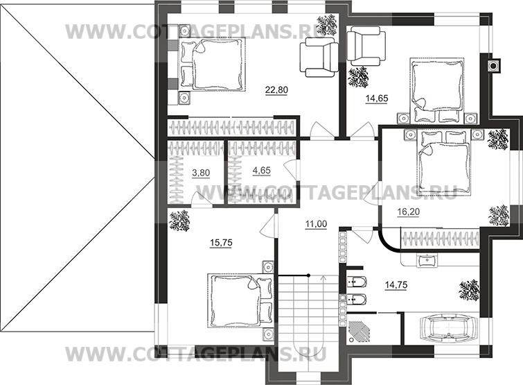 Поэтажные планы проект дома 205-62 общ. площадь 306,30 м2