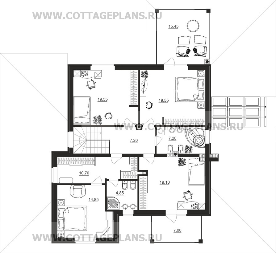 Поэтажные планы проект дома 93-38 общ. площадь 467,00 м2
