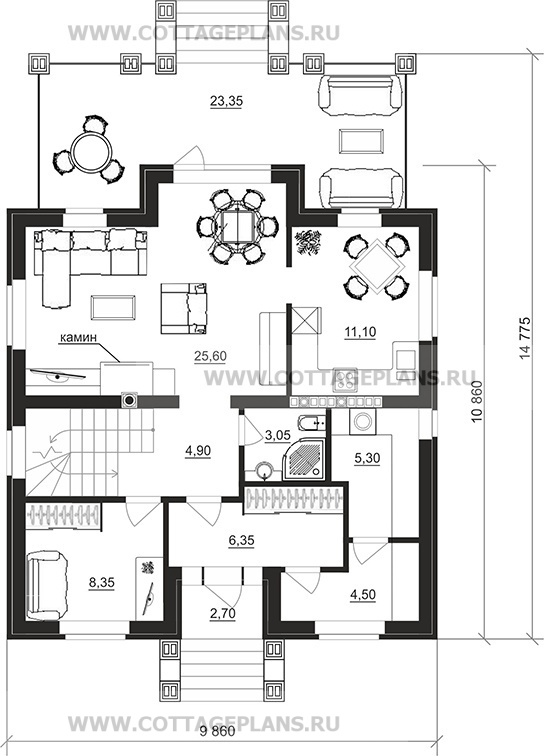 Поэтажные планы проект дома 71-56 общ. площадь 210,70 м2