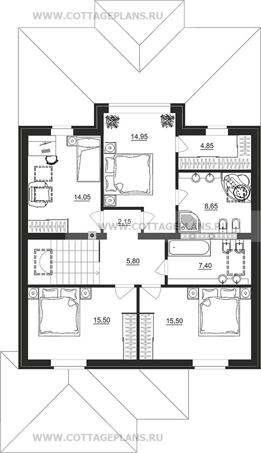 Поэтажные планы проект дома 78-89 общ. площадь 260,40 м2