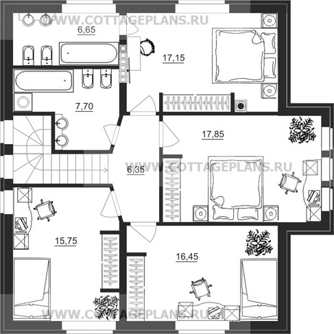Поэтажные планы проект дома 88-38 общ. площадь 173,30 м2