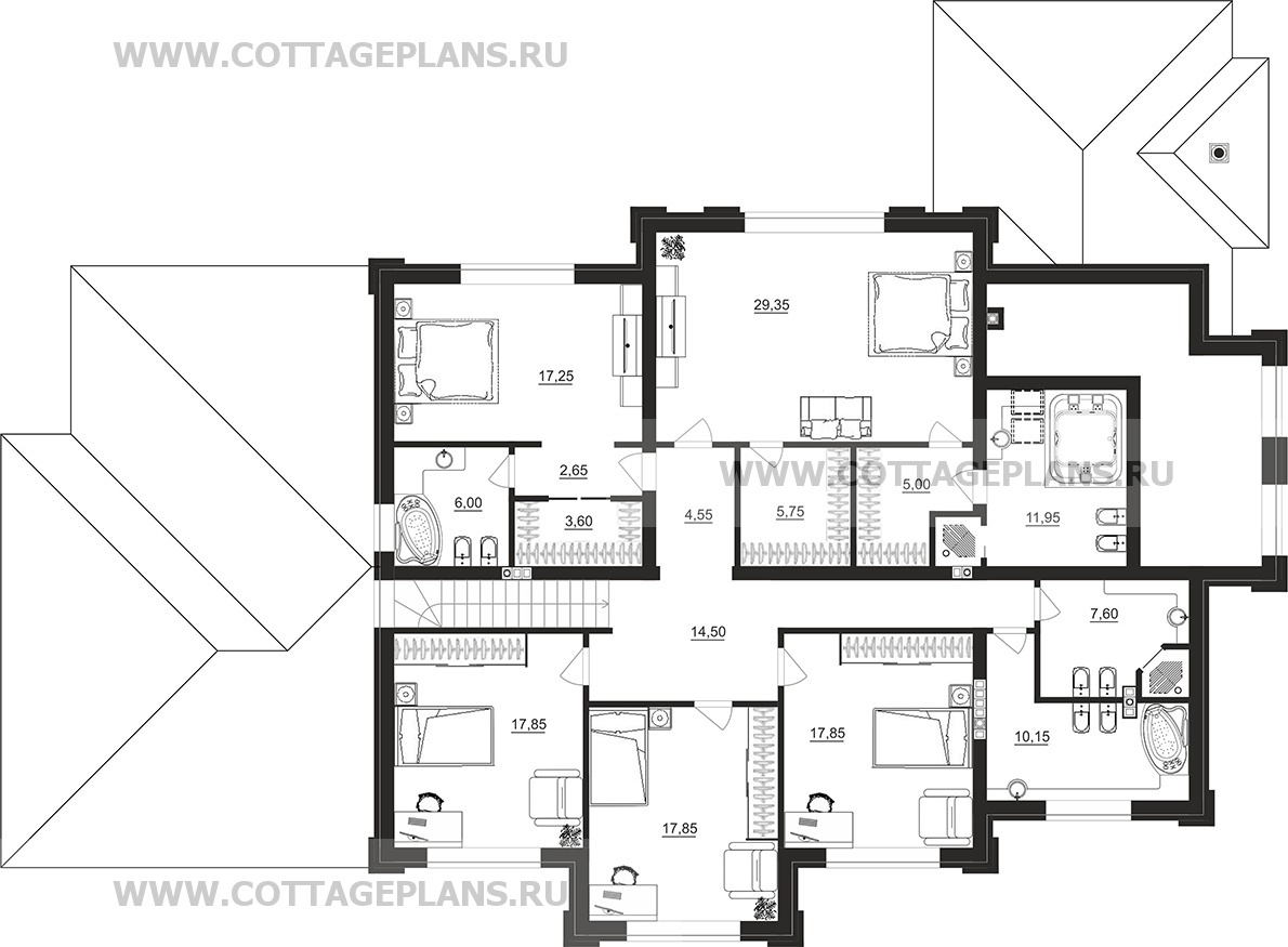 Поэтажные планы проект дома 204-04 общ. площадь 426,50 м2