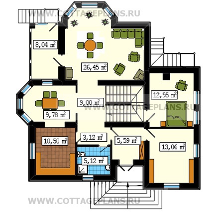 Поэтажные планы проект дома 58-03 общ. площадь 306,72 м2