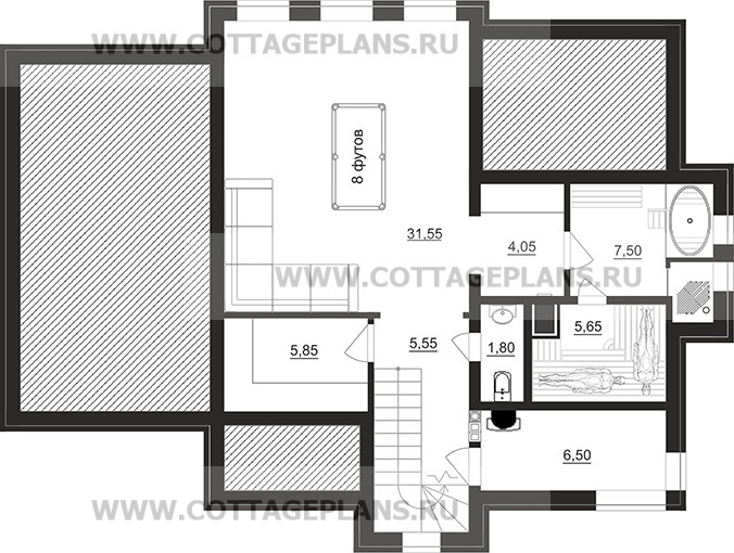 Поэтажные планы проект дома 105-61 общ. площадь 245,85 м2