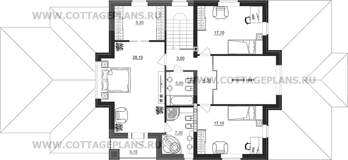 Поэтажные планы проект дома 201-69 общ. площадь 389,20 м2