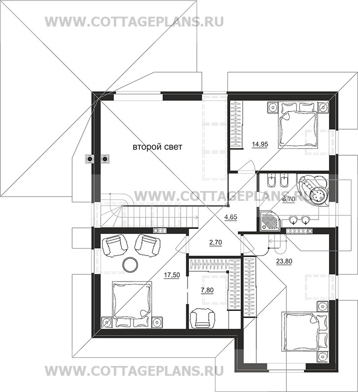 Поэтажные планы проект дома 76-75 общ. площадь 269,95 м2
