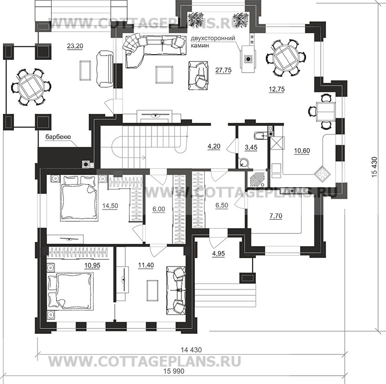 Поэтажные планы проект дома 203-03 общ. площадь 321,35 м2