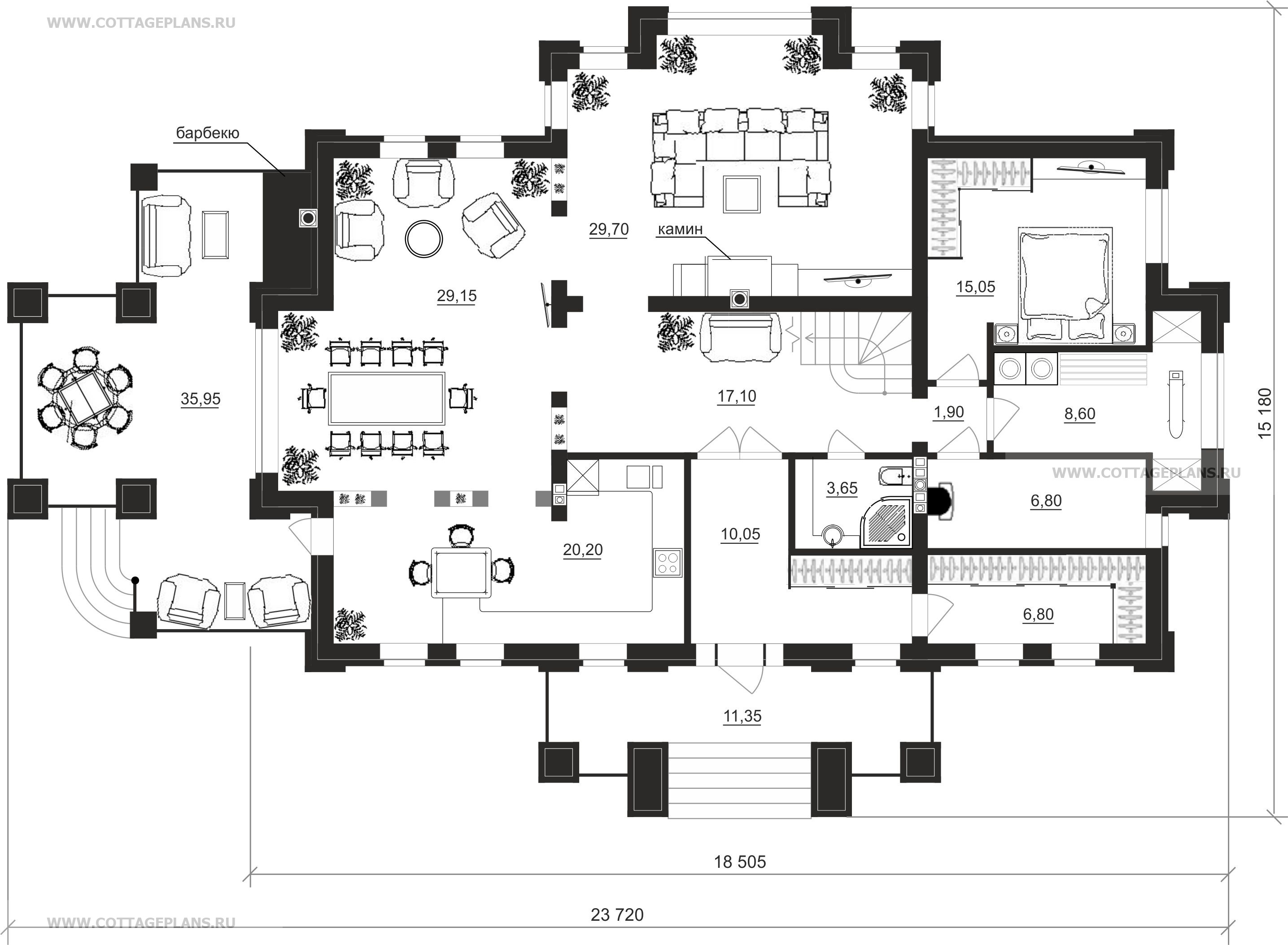 Поэтажные планы проект дома 102-24 общ. площадь 303,65 м2