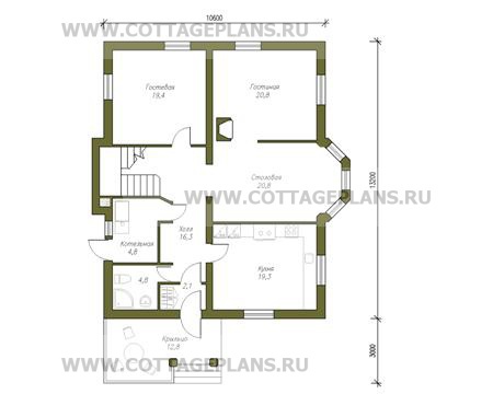 Поэтажные планы проект дома 58-30 общ. площадь 262 м2