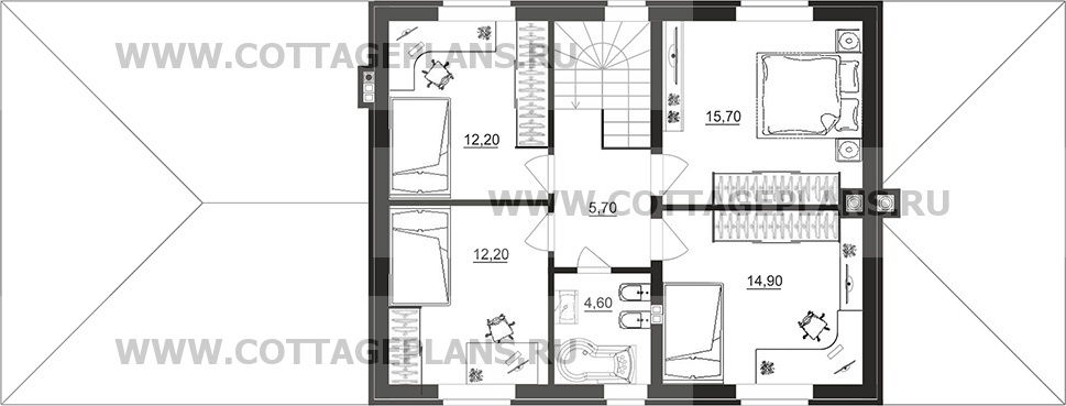 Поэтажные планы проект дома 92-41 общ. площадь 170,3 м2