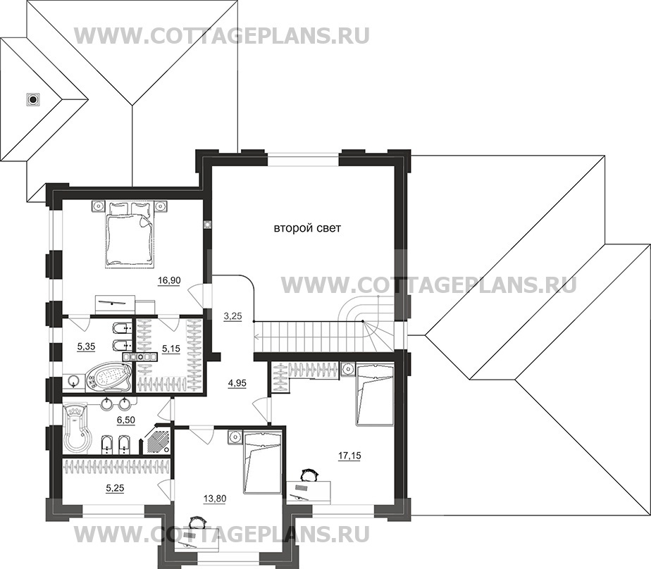 Поэтажные планы проект дома 202-90 общ. площадь 240,80 м2
