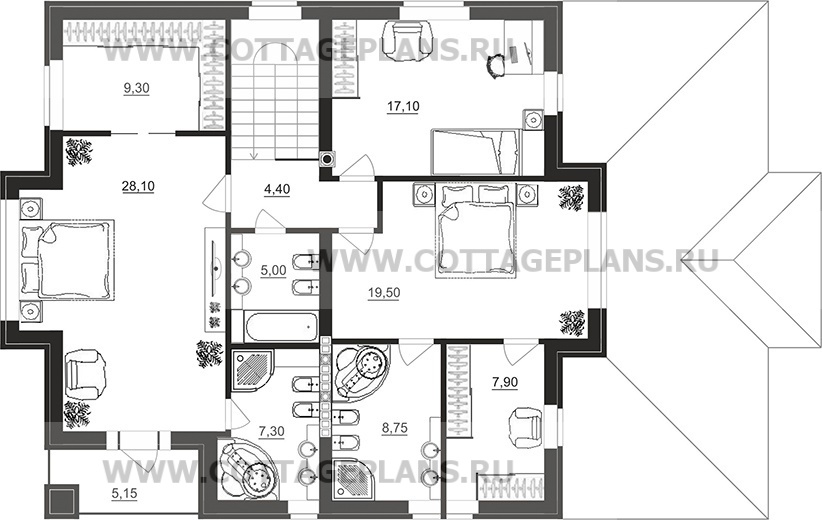 Поэтажные планы проект дома 71-81 общ. площадь 319,35 м2