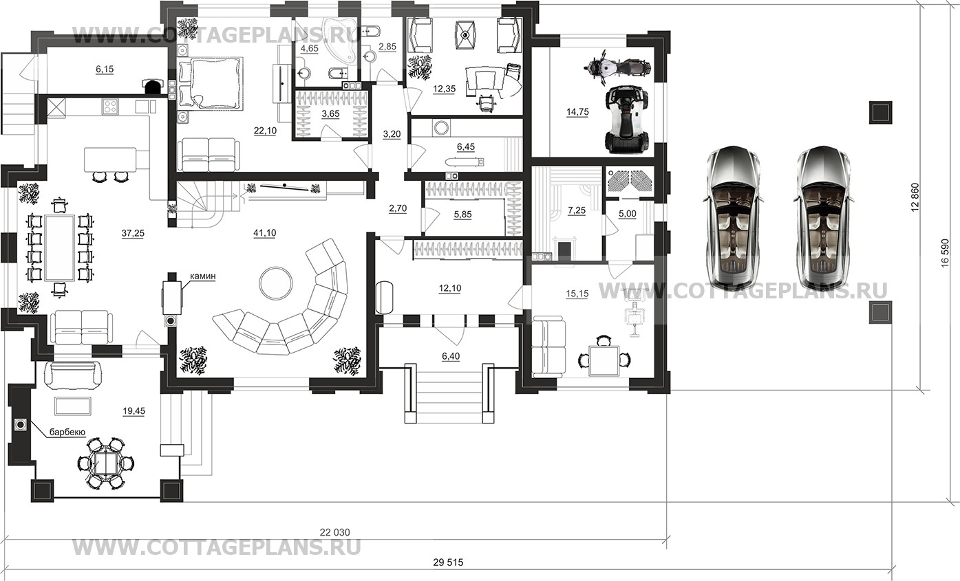 Поэтажные планы проект дома 202-46 общ. площадь 299,95 м2