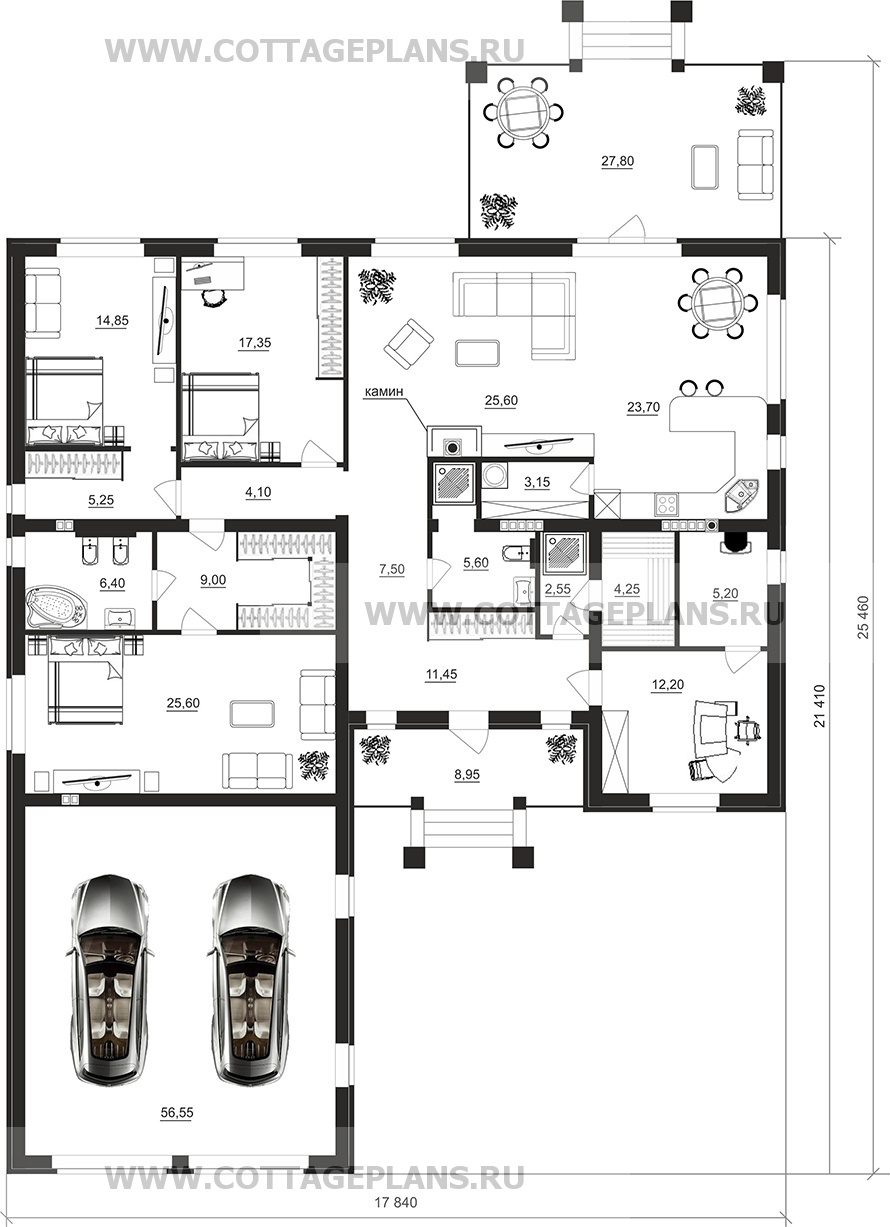 Поэтажные планы проект дома 702-66 общ. площадь 240,30 м2