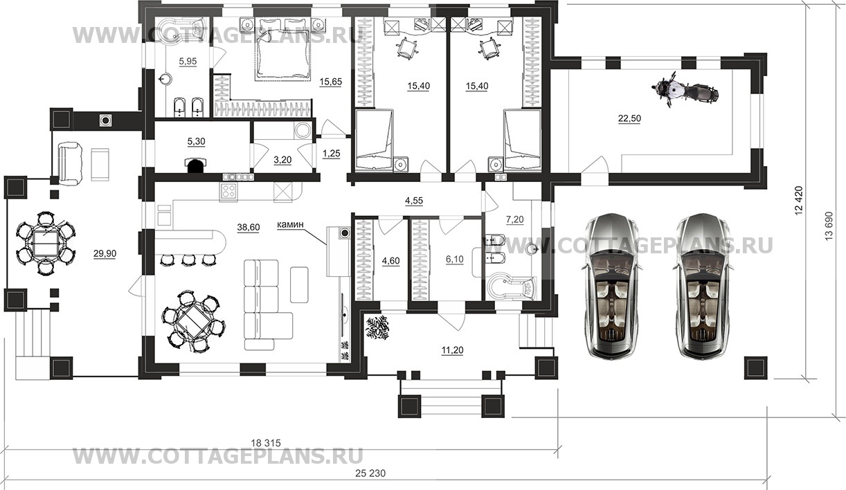 Поэтажные планы проект дома 07-68 общ. площадь 145,40 м2