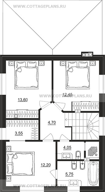 Поэтажные планы проект дома 204-75 общ. площадь 110,45 м2