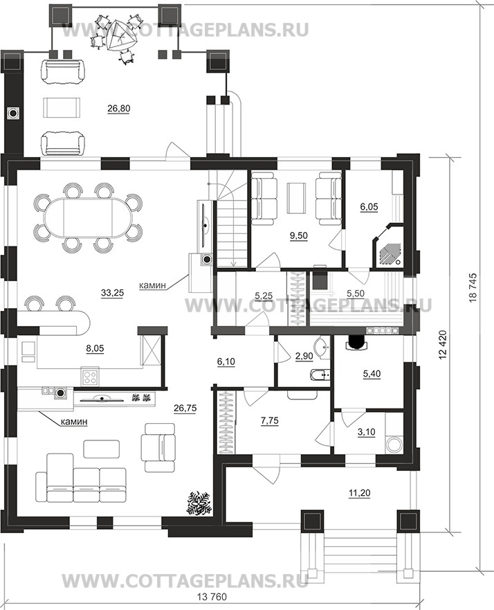 Поэтажные планы проект дома 106-28 общ. площадь 192,25 м2
