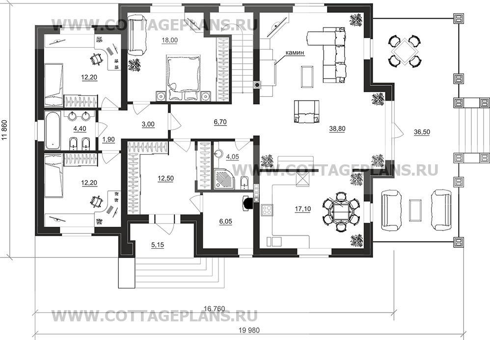 Поэтажные планы проект дома 29-95 общ. площадь 245,00 м2