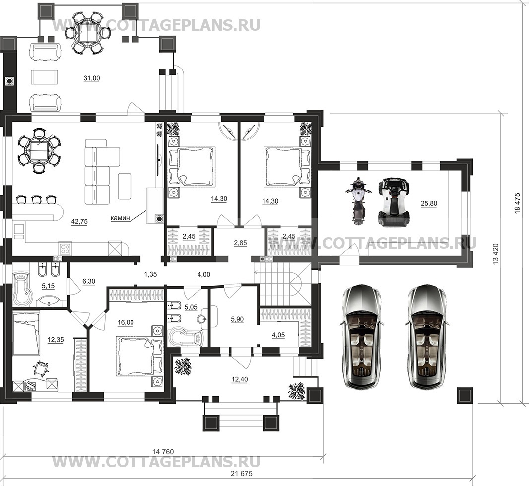 Поэтажные планы проект дома 28-63 общ. площадь 306,65 м2