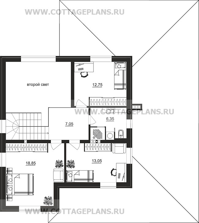 Поэтажные планы проект дома 206-87 общ. площадь 173,25м2