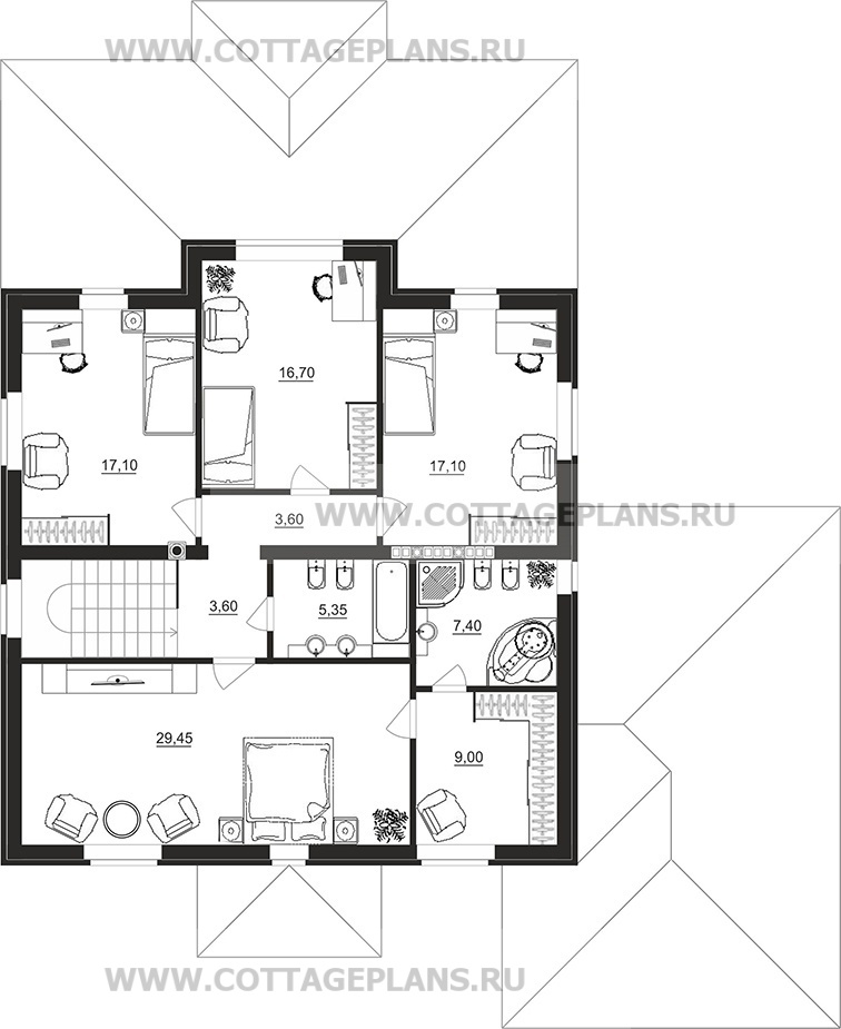 Поэтажные планы проект дома 71-74 общ. площадь 355,80м2