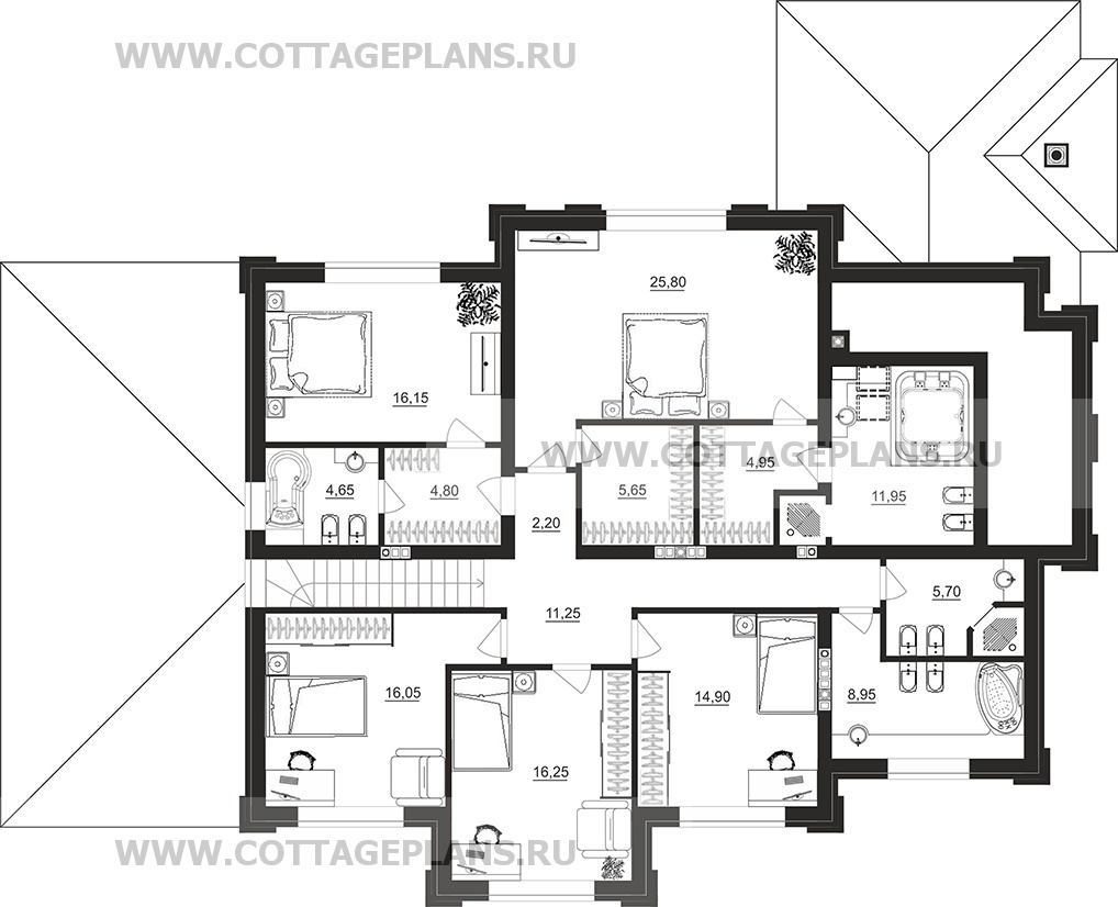 Поэтажные планы проект дома 205-00 общ. площадь 509,55 м2