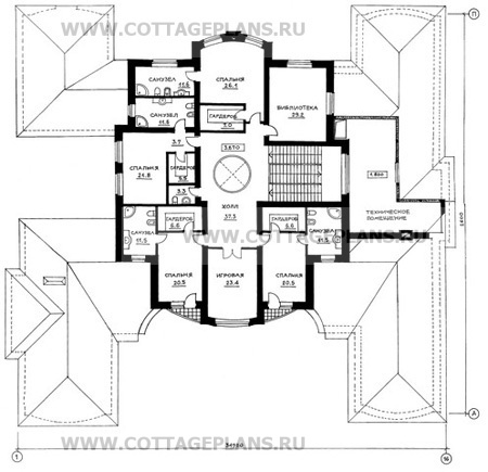 Поэтажные планы проект дома 47-38 общ. площадь 1187,7 м2